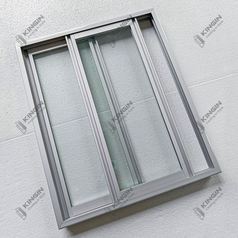 Mini Fridge Freezer Glass Door Showcase with Aluminum Frame
